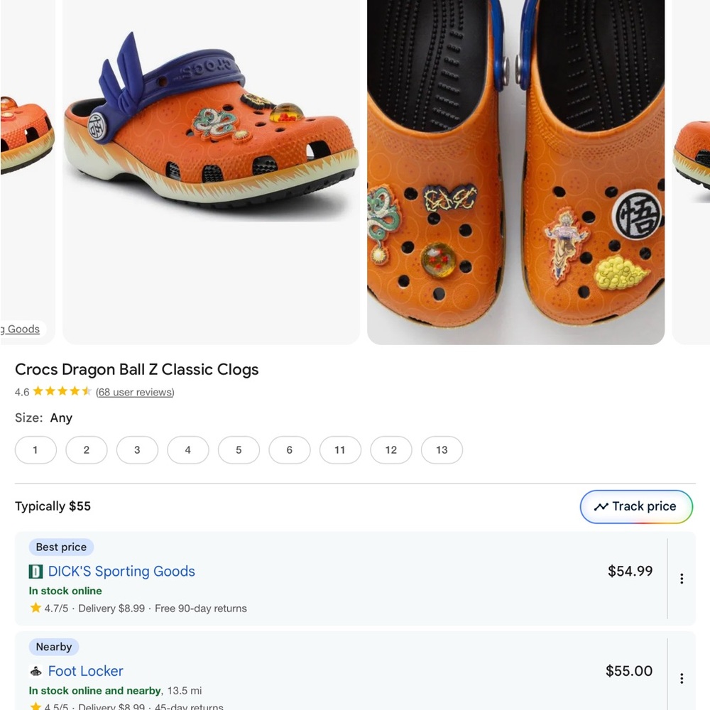 CROCS Dragon Ball Z Classic Clogs - Size 9 - Picture 9 of 9